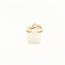 ANILLO SOLITARIO CUBIC GRIFAS /O.ROJO
